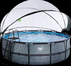 EXIT TOYS Pool Ø427x122cm med pumpe og skærm - Grå