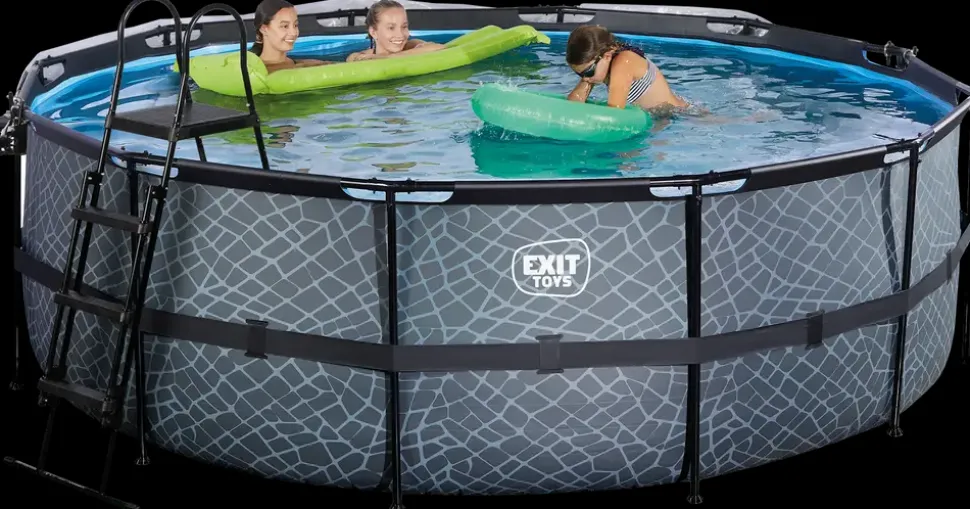 EXIT TOYS Pool Ø427x122cm med pumpe og skærm - Grå