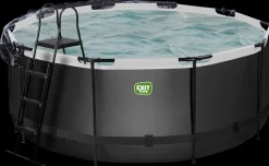 EXIT TOYS Pool Ø360x122cm med pumpe og skærm - sort