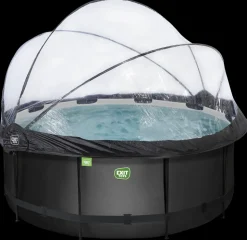 EXIT TOYS Pool Ø360x122cm med pumpe og skærm - sort