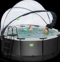 EXIT TOYS Pool Ø360x122cm med pumpe og skærm - sort