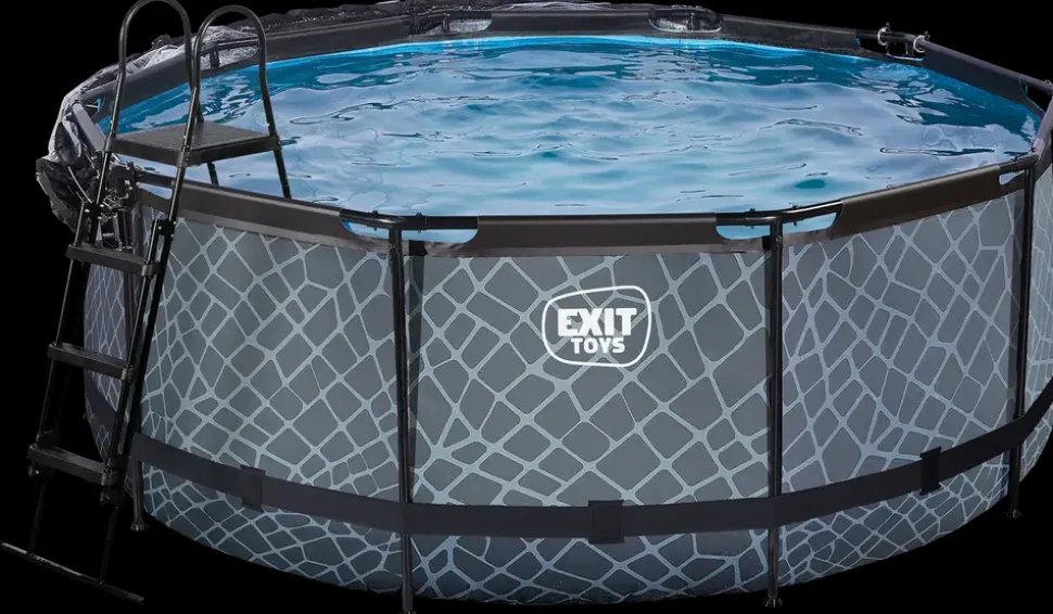EXIT TOYS Pool Ø360x122cm med pumpe og skærm - Grå