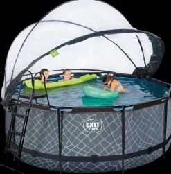 EXIT TOYS Pool Ø360x122cm med pumpe og skærm - Grå