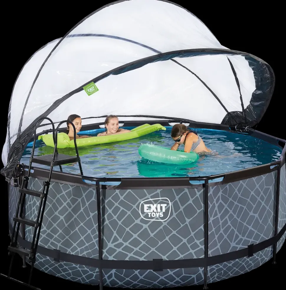 EXIT TOYS Pool Ø360x122cm med pumpe og skærm - Grå