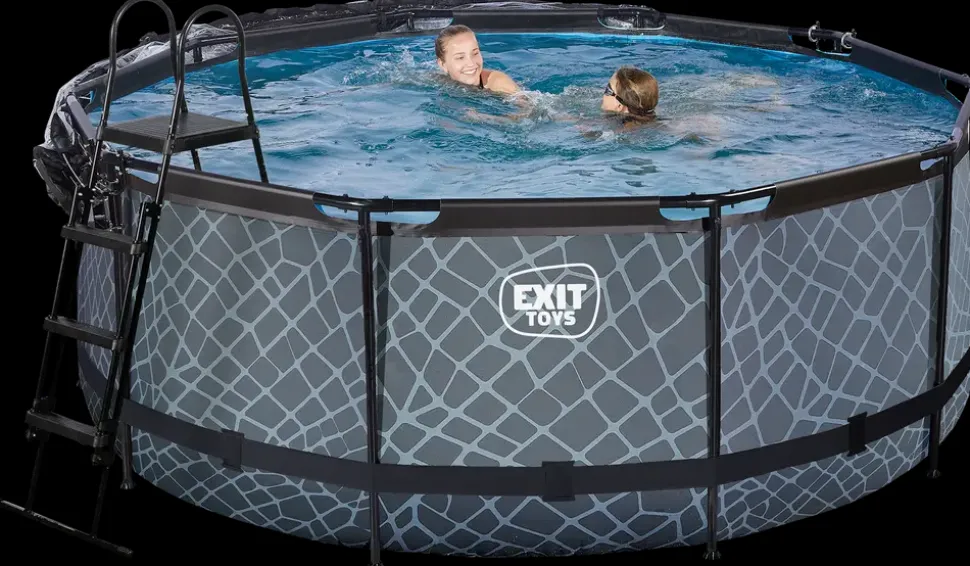 EXIT TOYS Pool Ø360x122cm med pumpe og skærm - Grå