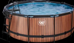 EXIT TOYS Pool Ø360x122cm med pumpe og skærm - Brun