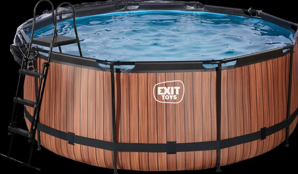 EXIT TOYS Pool Ø360x122cm med pumpe og skærm - Brun