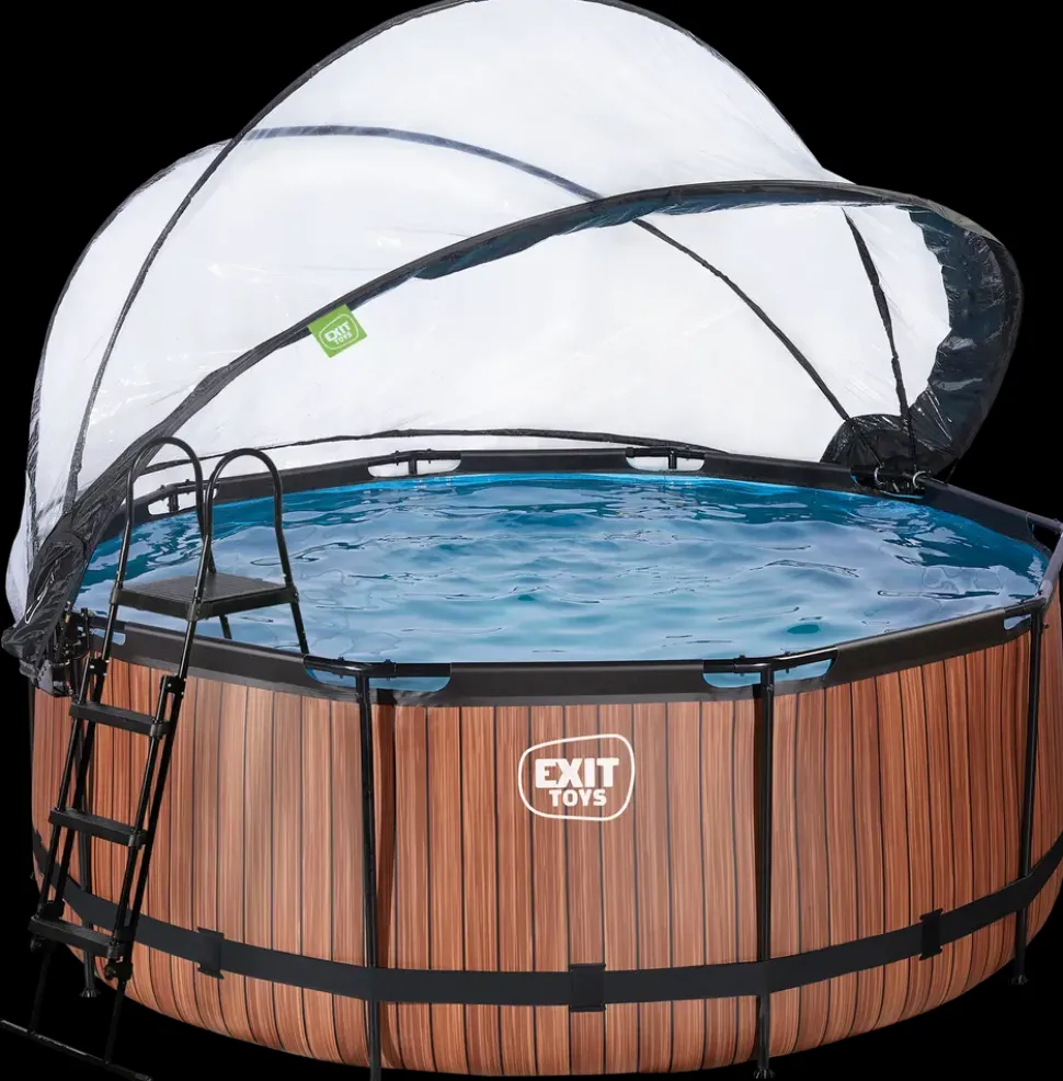 EXIT TOYS Pool Ø360x122cm med pumpe og skærm - Brun