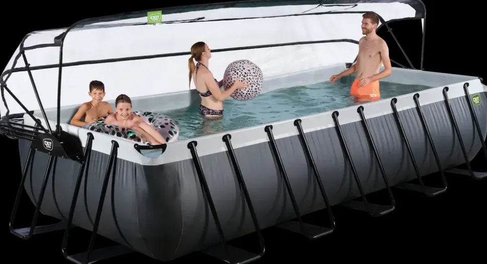 EXIT TOYS Pool 540x250x122cm med pumpe og skærm - Sort