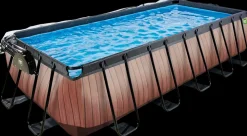 EXIT TOYS Pool 540x250x122cm med pumpe og skærm - Brun