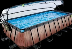 EXIT TOYS Pool 540x250x122cm med pumpe og skærm - Brun