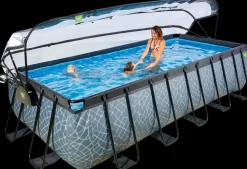 EXIT TOYS Pool 540x250x122cm med pumpe og skærm - Grå