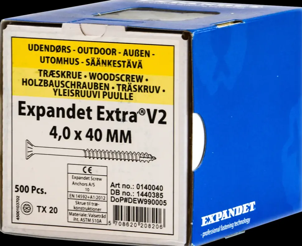 EXPANDET Spånskrue 4 x 40 mm TX20 500 stk.