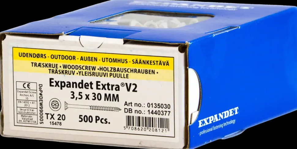 EXPANDET Spånskrue 3.5 x 30 mm TX20 500 stk.