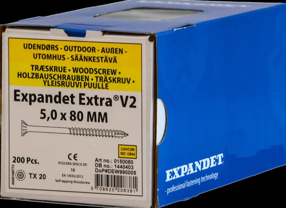 EXPANDET Spånskrue 5 x 80 mm TX20 200 stk.