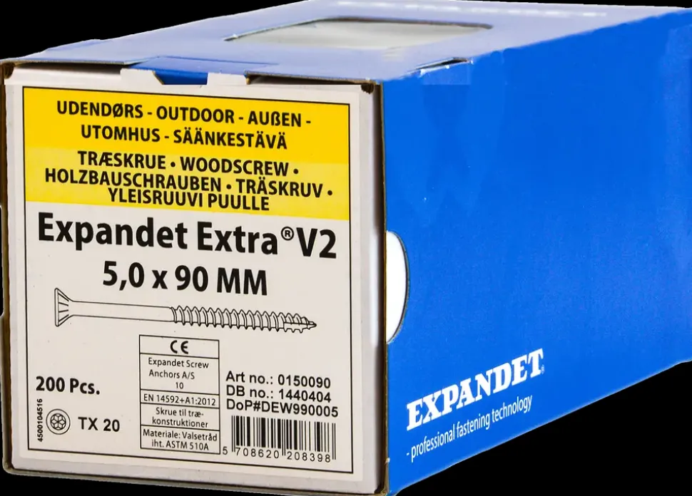 EXPANDET Spånskrue 5 x 90 mm TX20 200 stk.