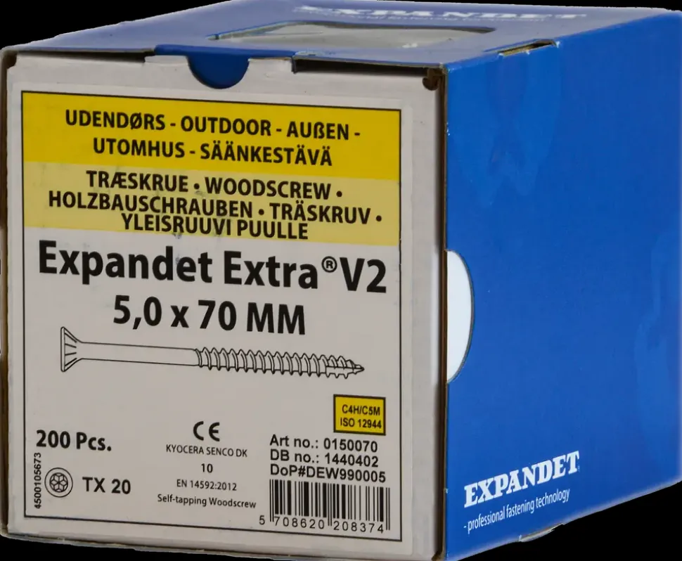 EXPANDET Spånskrue 5 x 70 mm TX20 200 stk.