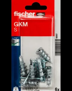 Fischer Gipsplug metal m. skrue GKM S 6 stk.
