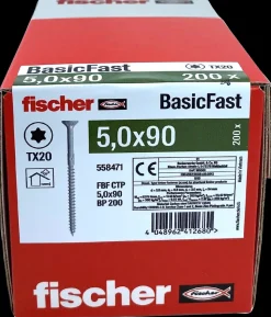 fischer Spånskrue 5 x 90 mm TX20 200 stk.