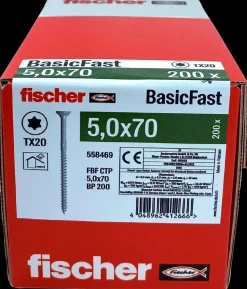 fischer Spånskrue 5 x 70 mm TX20 200 stk.