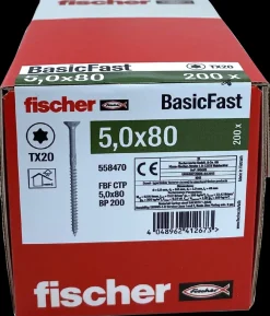 fischer Spånskrue 5 x 80 mm TX20 200 stk.