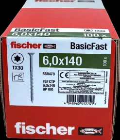 fischer Spånskrue 6 x 140 mm TX30 100 stk.