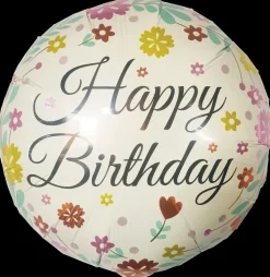 Folieballon 33 cm - Happy birthday pastelfarver