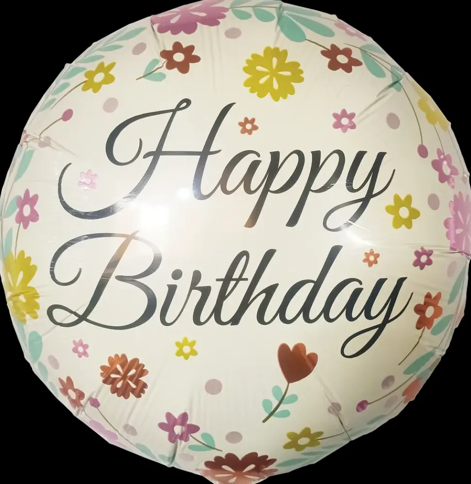 Folieballon 33 cm - Happy birthday pastelfarver