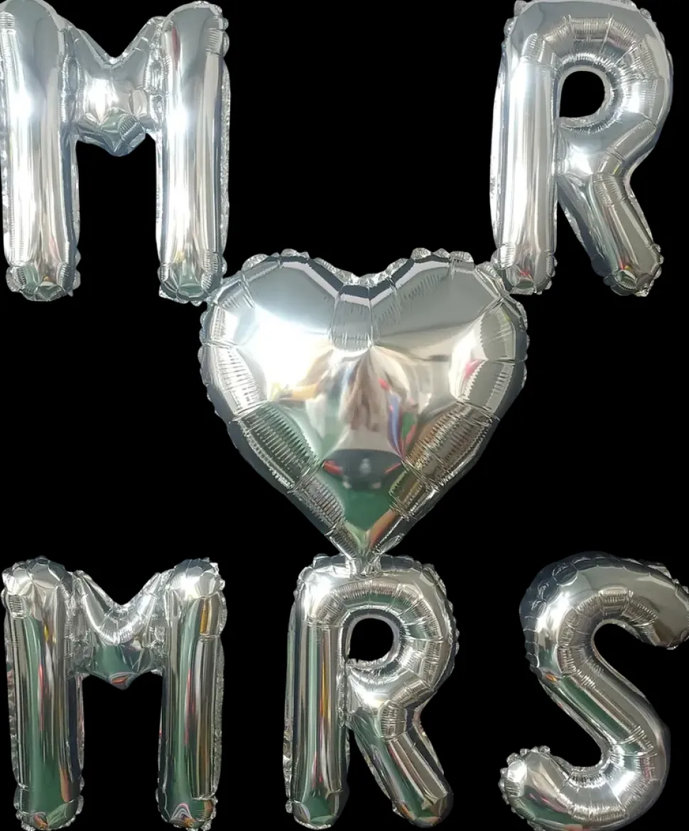 Folieballon 40 cm Mr&Mrs - Sølv