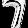 Folieballon H. 35 cm sølv - nr. 7