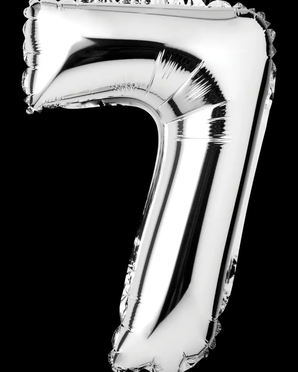 Folieballon H. 35 cm sølv - nr. 7