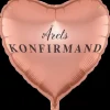 Folieballon Konfirmand - hjerte rosa