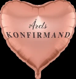 Folieballon Konfirmand - hjerte rosa