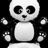 Folieballon på fod 40 cm - Mini panda