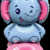 Folieballon på fod 40 cm - Mini elefant