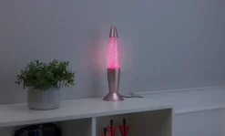 Glitterlampe med farveskift H. 35 cm