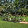 Halls Drivhus Popular 106 + glas og fundament - sort