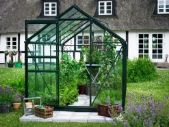 Halls Drivhus Popular 106 hærdet glas og fundament - sort