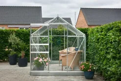 Halls Drivhus Popular 86 med glas og fundament - alu