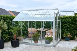 Halls Drivhus Popular 86 med glas og fundament - alu