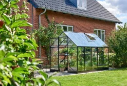 Halls Drivhus Qube 610 + hærdet glas - sort