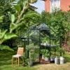 Halls Drivhus Qube 68 + hærdet glas - sort
