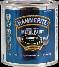 Hammerite Glat Sort - 250 ml