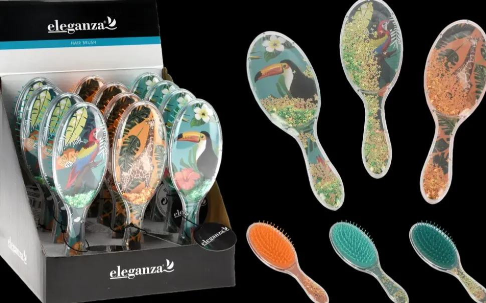 Hårbørste med glimmer - assorterede design
