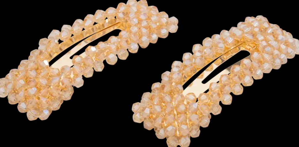Hårspænde med perler 2 stk. - guld