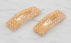 Hårspænde med perler 2 stk. - guld
