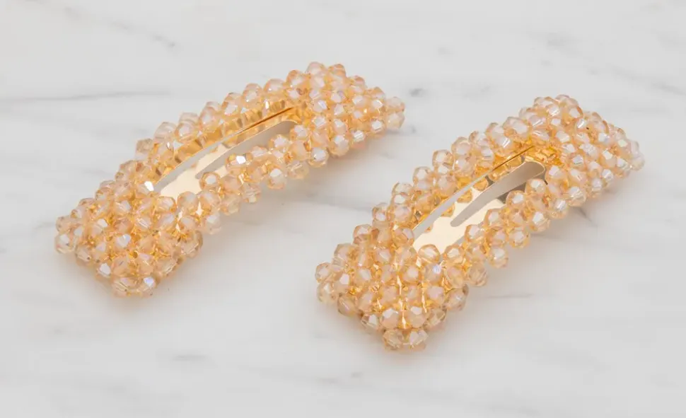 Hårspænde med perler 2 stk. - guld