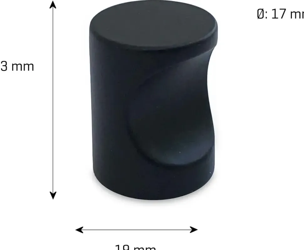 jasa Møbelknop Spa Ø17 mm - matsort