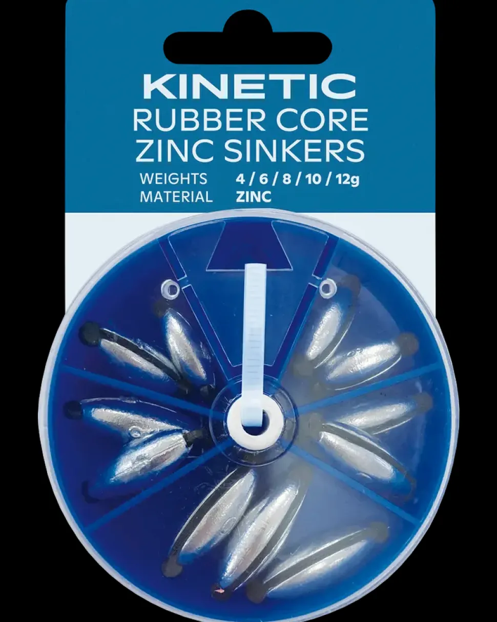 Kinetic Rubber core zinc sinkers sortiment