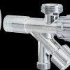 Kombistopventil 1/2" x 3/8" x 3/4" med roset